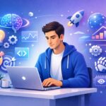 High demand skills for future career growth showing digital learning and professional development concept