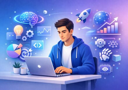 High demand skills for future career growth showing digital learning and professional development concept