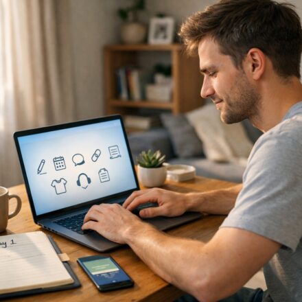 Beginner earning money online at laptop with free tools and simple strategies for digital income growth